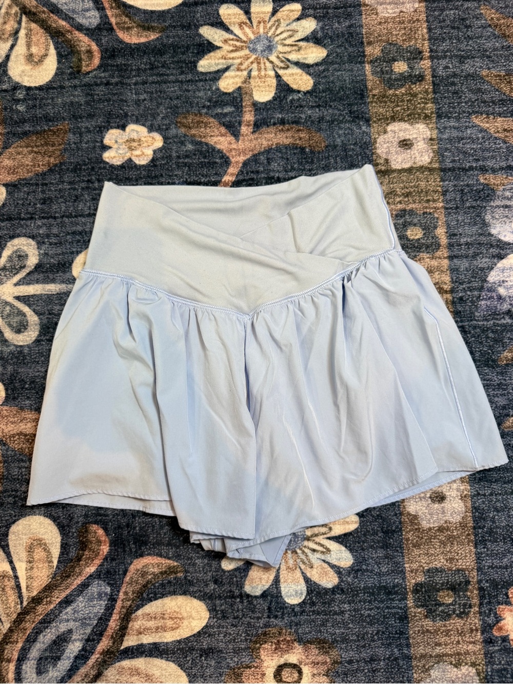 aerie Light Blue Athletic Skort with Crossover Waistband